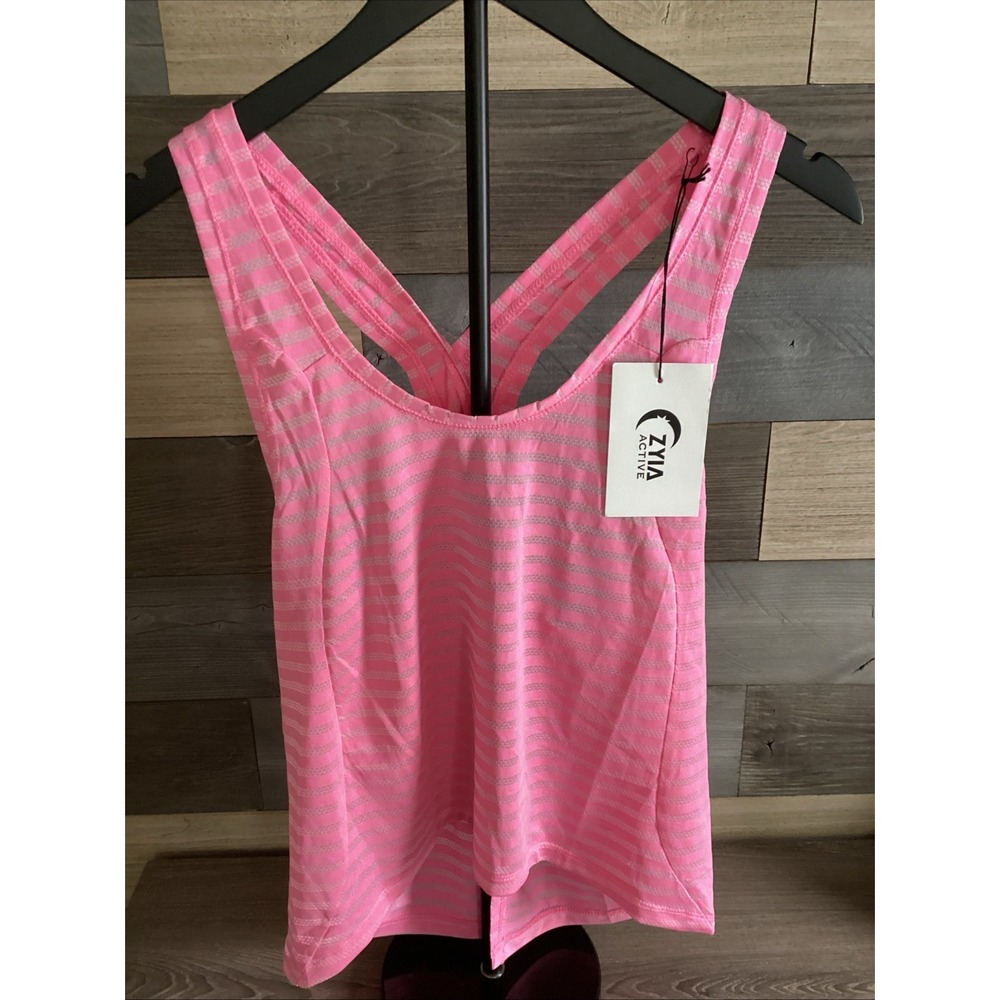 NWT ZYIA Nimbus Split Back Tank Size Med Pink